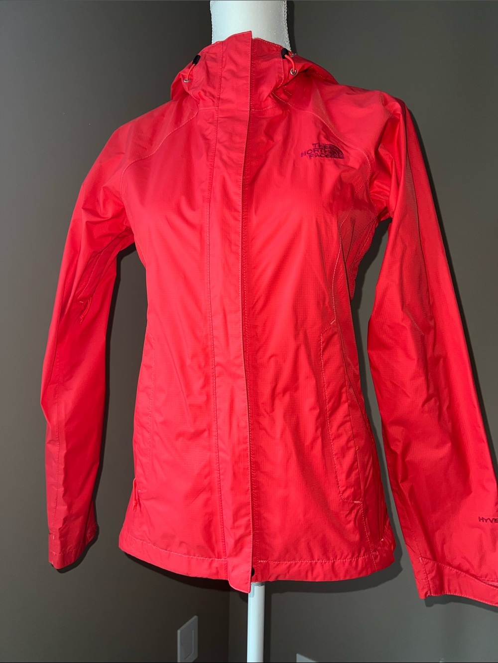 The North Face Women’s Bright Coral Hooded Rain Shell Jacket
